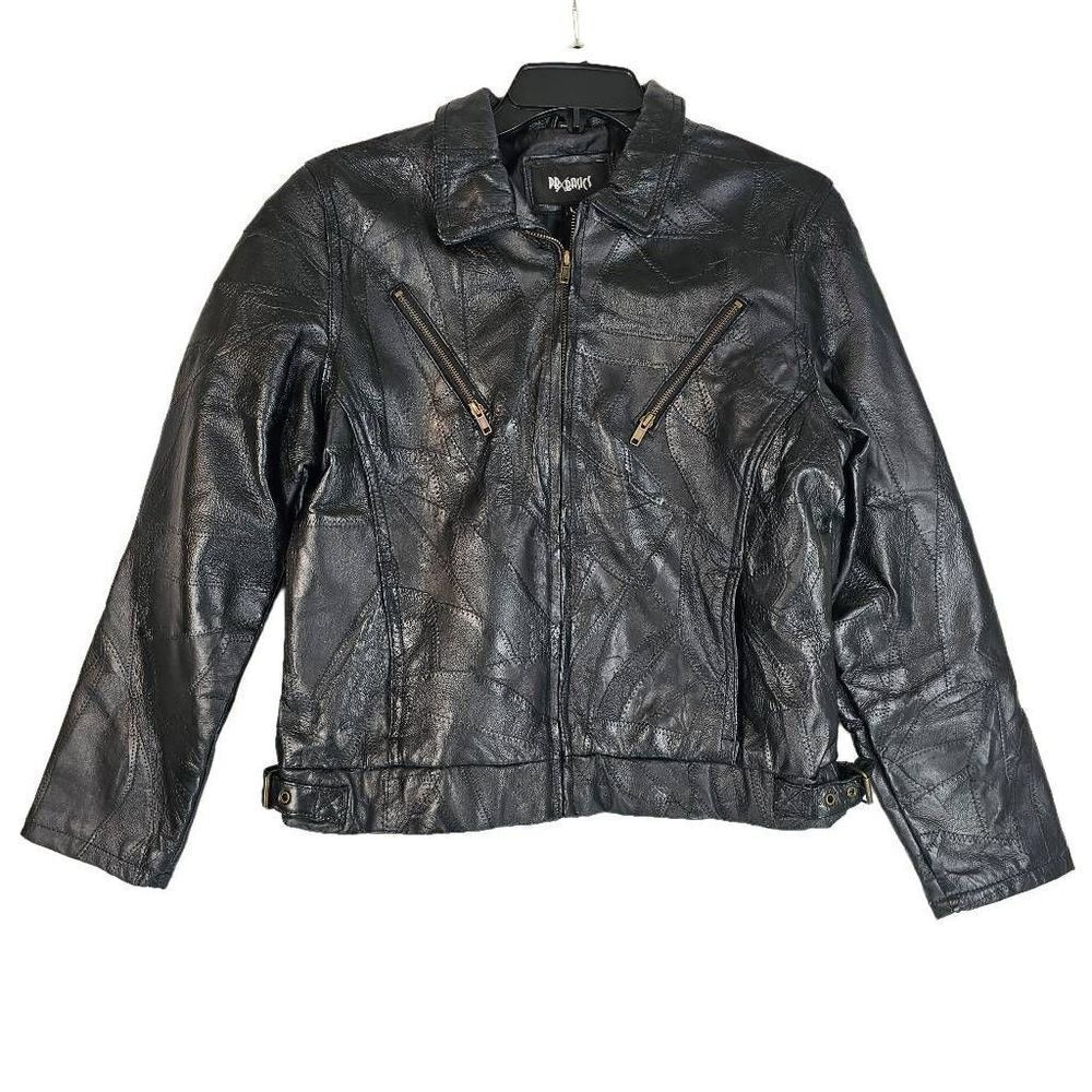 Vintage Women's Leather Jacket Black L